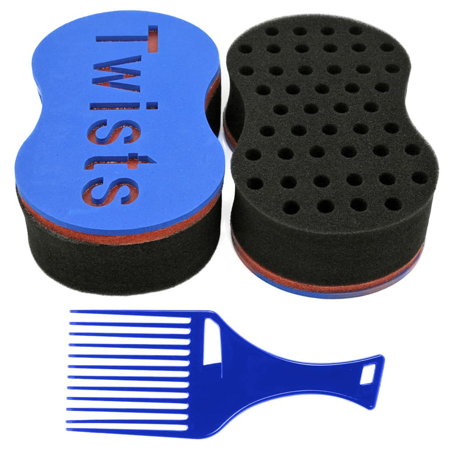 NIRVANA Hair Brush Sponge Twist Wave Barber Tool For Dreads Afro Locs Twist Curl Coil Black(1 Pack)