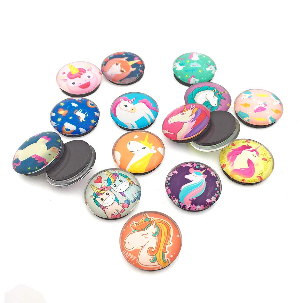 12 Constellation Series Fridge Magnets Beautiful Glass Creative Pushpins for Whiteboard Office Calendar Decorative Popular Home Wall Décor Set (Unicorn)