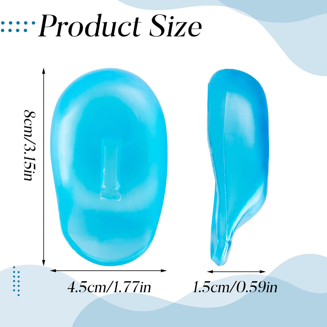 DAZAIGE 5 Pairs Silicone Ear Cover Blue Waterproof Ear Caps Hair Dye Hair Perm Oil Treatment Shield Reusable Anti-Staining Earmuffs Protector for DIY Home Shower Salon Hairdressing Barber Supplies
