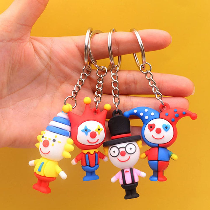 Clown Shape Key Chains Clown Doll Keychains Hand- made Keychains Pendant Backpack Charms, 12pcs