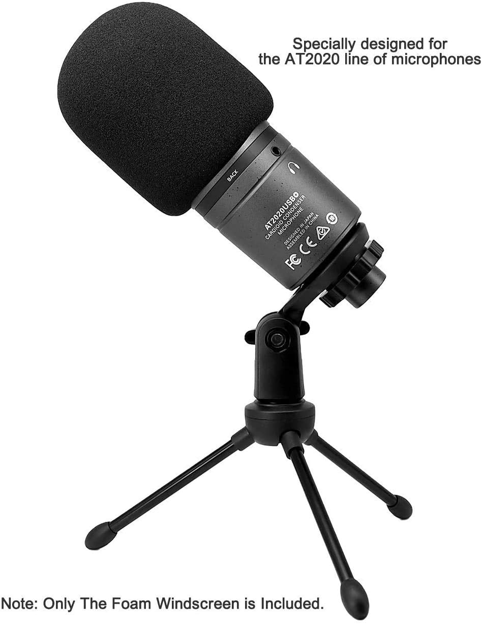 AT2020 Microphone Shock Mount with Pop Filter, [Custom Built for AT2020 Mic] Anti-Vibration Suspension Shock Mount Holder Clip Compatible with audio technica at2020 line Kit