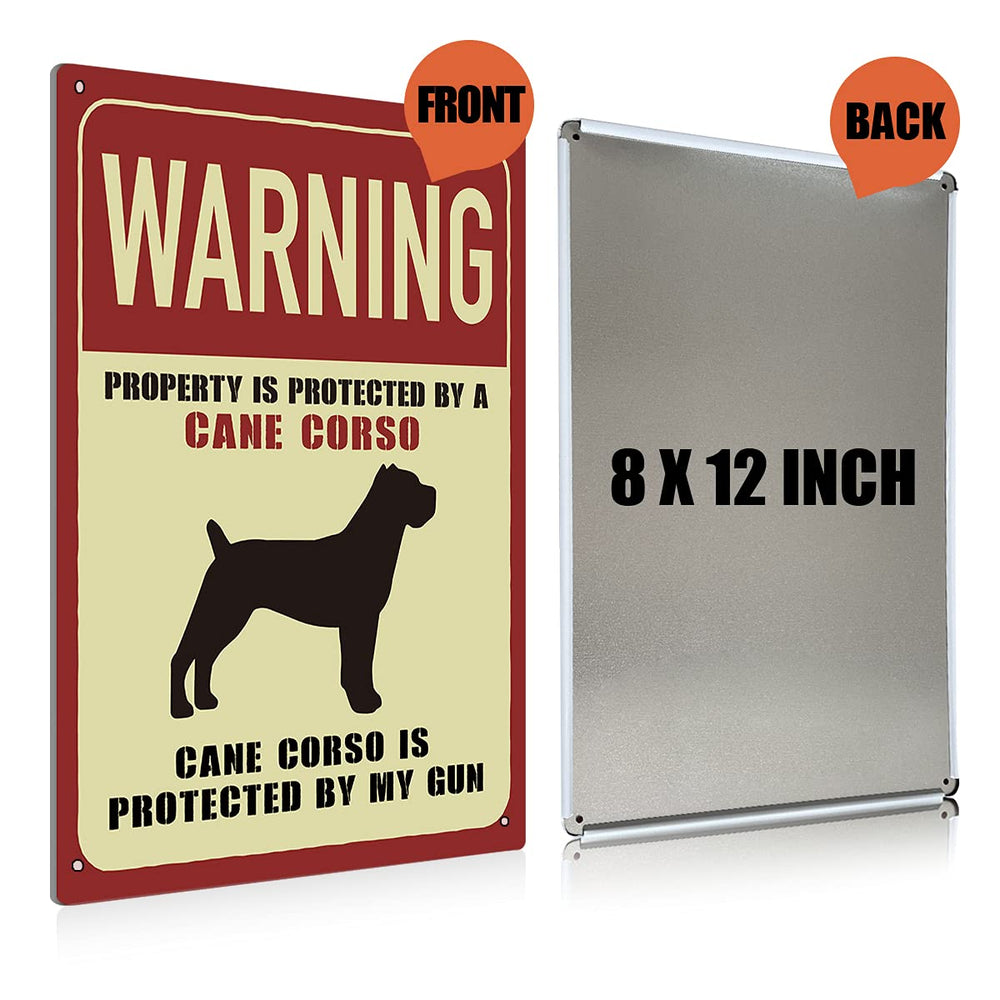 Warning Sign Warning Cane Corso Metal Tin Sign Wall Decor Dog Sign for Home Door Outdoor Decor Gifts - 8x12 Inch