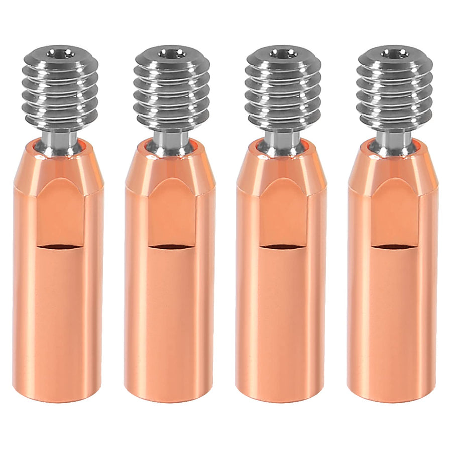 4PCS All Metal Smooth Heatbreak Upgrade Titanium and Copper Bimetal Throat Nozzle for Ender 3 V2 Ender 3 Pro CR10 3D Printer Hotend