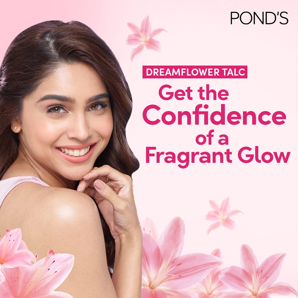 POND'S Dreamflower Fragrant Talc Powder with Vitamin B3, Pack of 1, 100gm