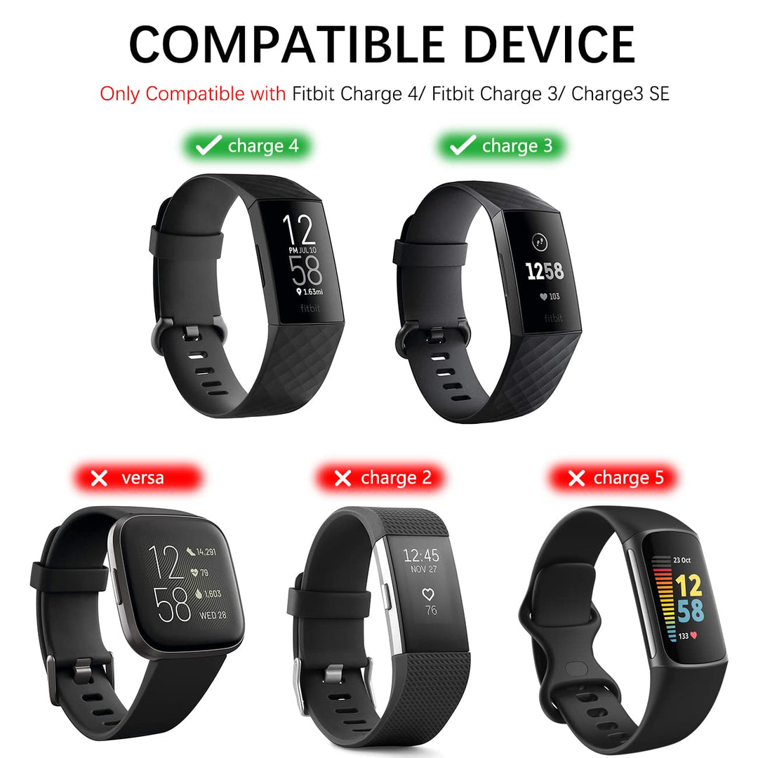 4 Pack Bands for Fitbit Charge 4/ Fitbit Charge 3/ Charge3 SE, Soft Waterproof Replacement Wristbands for Women Men Small Large