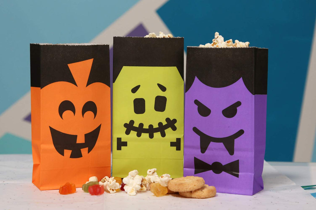 UNIQOOO 60Pcs Halloween Trick or Treat Gift Bags Bulk, 