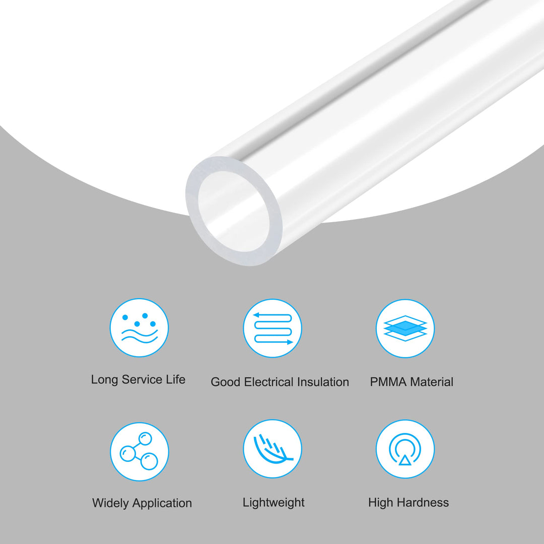 MECCANIXITY Acrylic Pipe Rigid Round Tube Clear 9mm(3/8