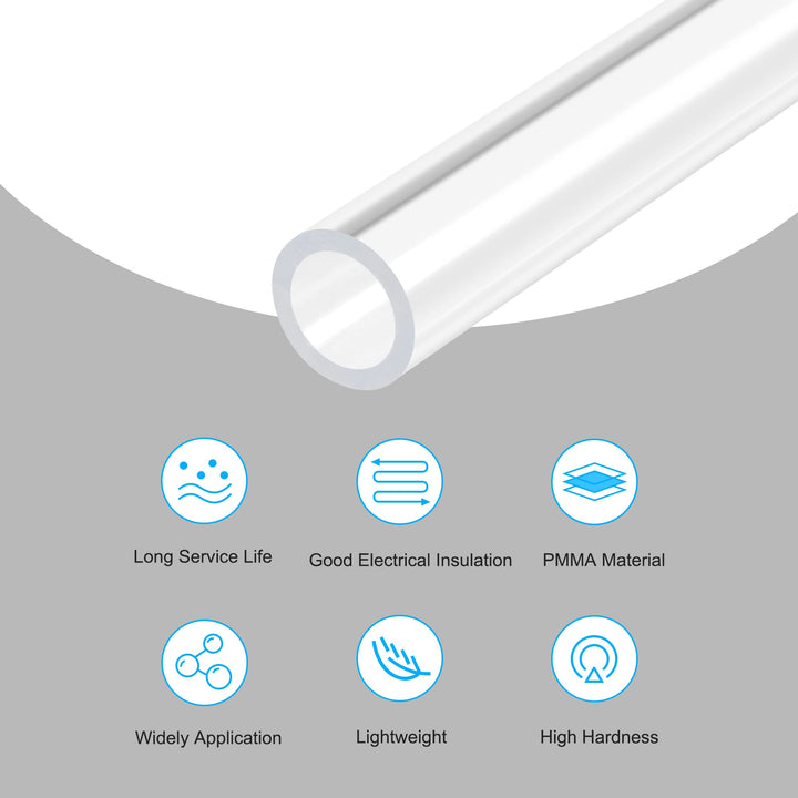 MECCANIXITY Acrylic Pipe Rigid Round Tube Clear 9mm(3/8