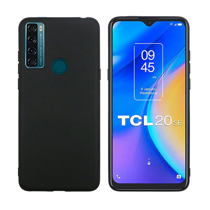 Misd Compatible with TCL 20 SE case, [Scratch-Resistant, Shock-Absorbing and Anti-Fall] Slim Soft and Comfortable, TPU Protective Back Cover for TCL 20 SE (Black)