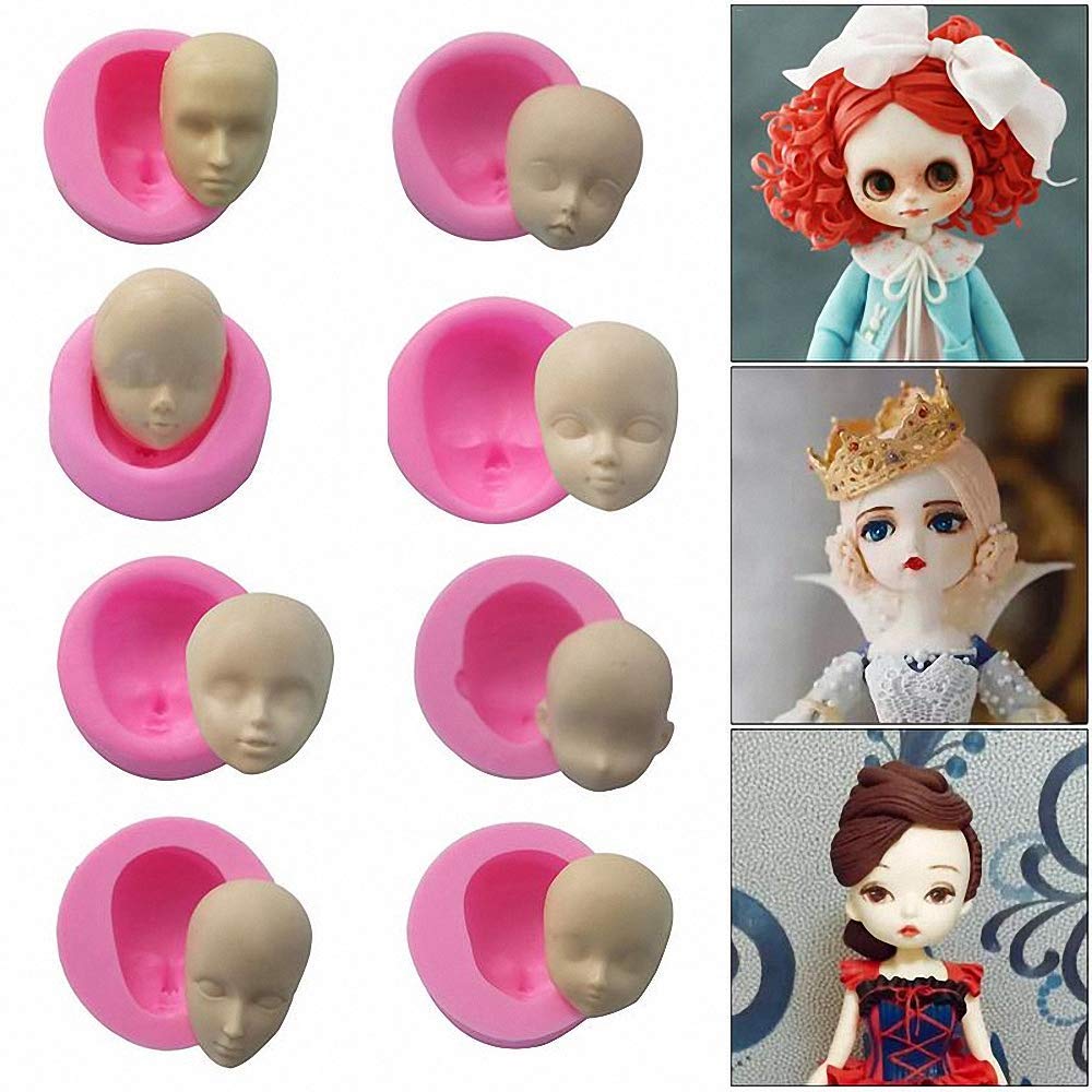 8Pcs/Set 3D Baby Face Soft Clay Mold Tools Doll Faces S