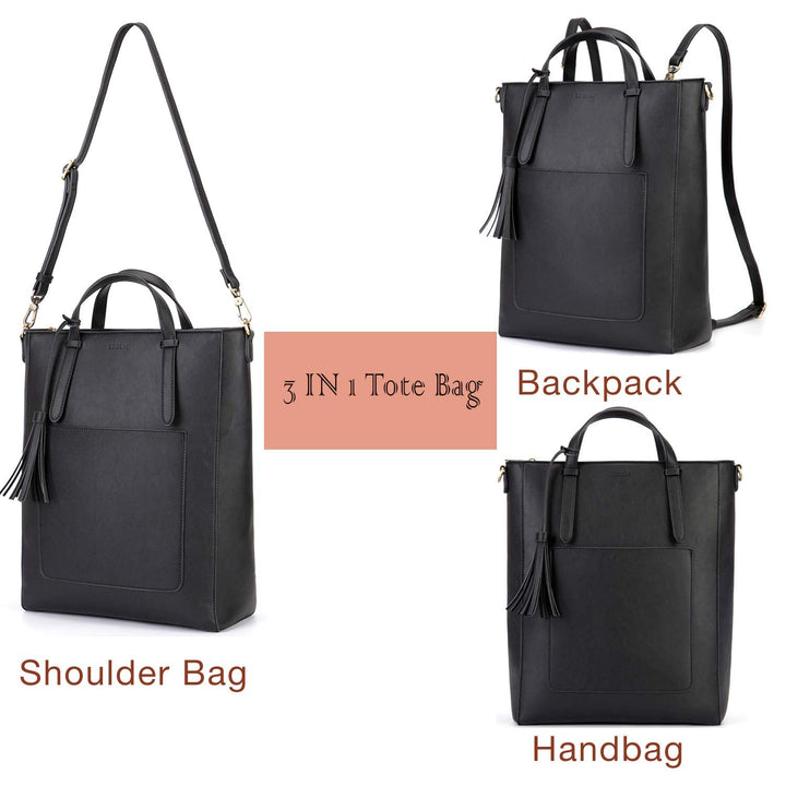 Tote Bag Convertible Backpack Purse for Women Vegan Leather Handbag Multifuction Shoulder Bag