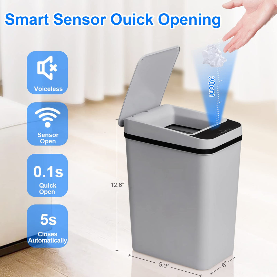 Anborry Smart Touchless Bathroom Trash Can 2.2 Gallon A