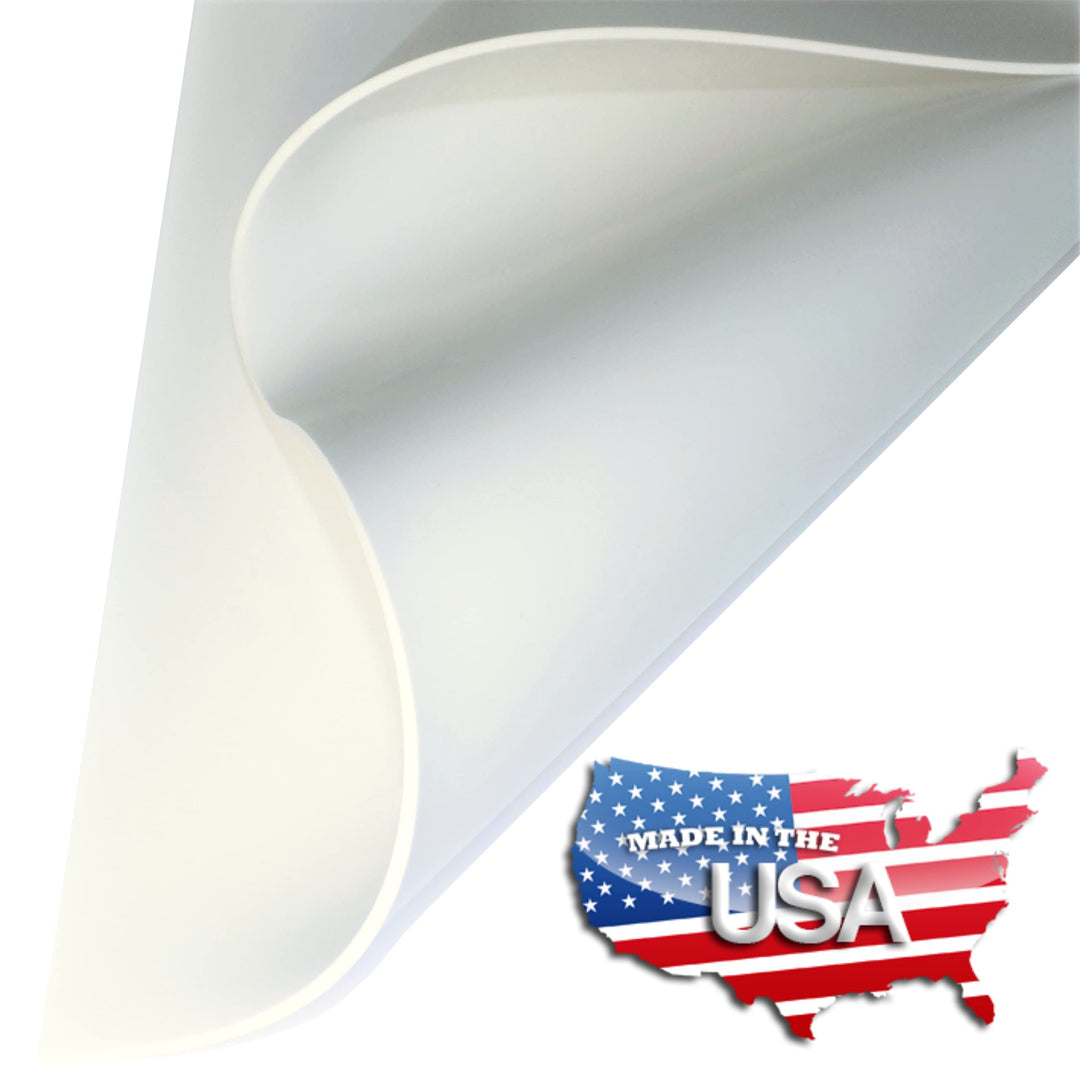 White Silicone Rubber Sheet, 60A Duro, 1/16 x 9 x 12 Inch, Food Grade, Made in the USA, No Adhesive Backing, High Temp Heavy Duty for Gaskets DIY Food Covers Lids Sealing Material Pads Oven Protection