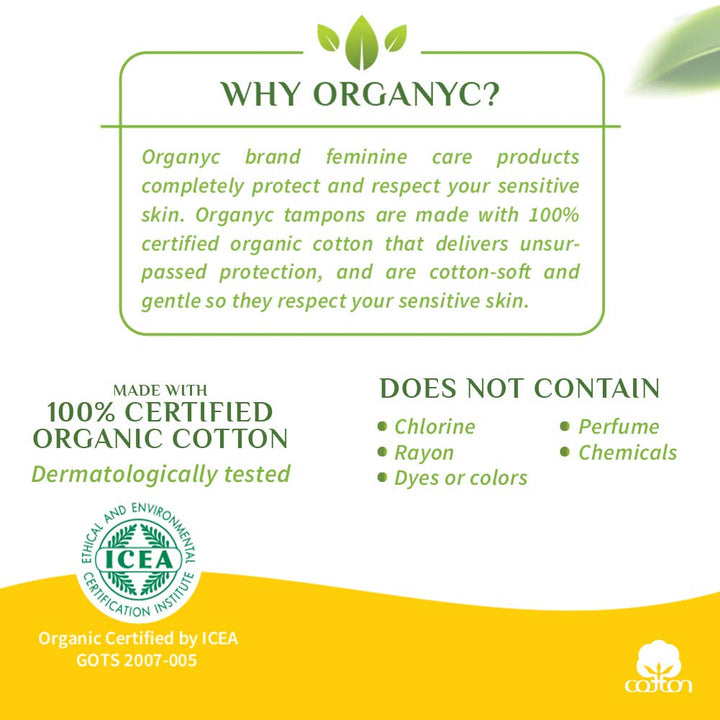Organyc Organyc 100% Certified Organic Cotton Tampons, 