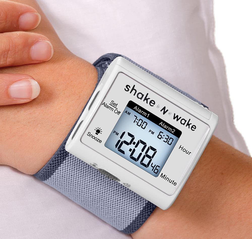 Vibrating Alarm Clock - Shake N Wake - Silent Alarm Wristband Watch - with Dual Alarms