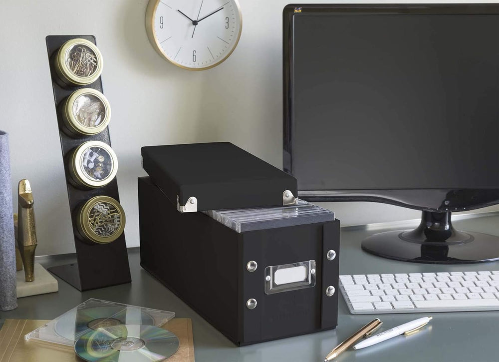 Snap-N-Store CD Storage Box - 2 Pack - Durable 5.1 x 5.