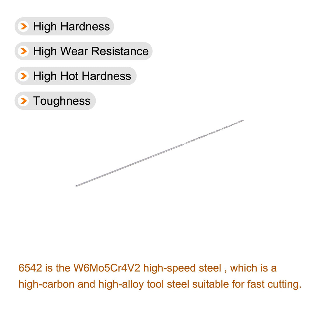 10 Pcs 0.2mm HSS(High Speed Steel) W6542 Micro Drill Bits, Fully Ground Jobber 21mm Length Drill Bit for Mild Steel Copper Aluminum