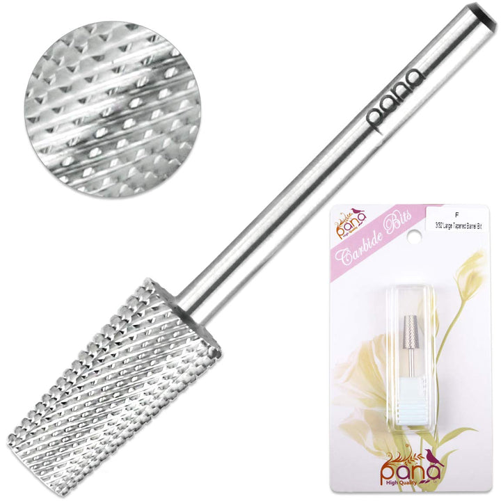 Pana Professional USA SILVER TAPERED Barrel Bit Nail Drill (Grit: FINE - F) 3/32 Shank Size