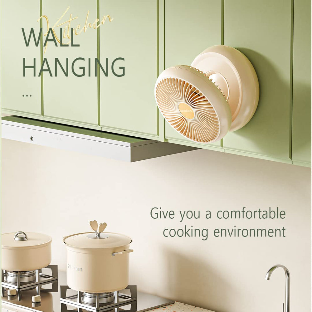 Table Fan, Rechargeable Remote Control Fan with Auto Oscillation 90 Foldable Ultra Quiet 4 Speeds Wind, Portable Air Circulator Fan,Hang Hook, USB Wall Fan for Bedroom Office Kitchen