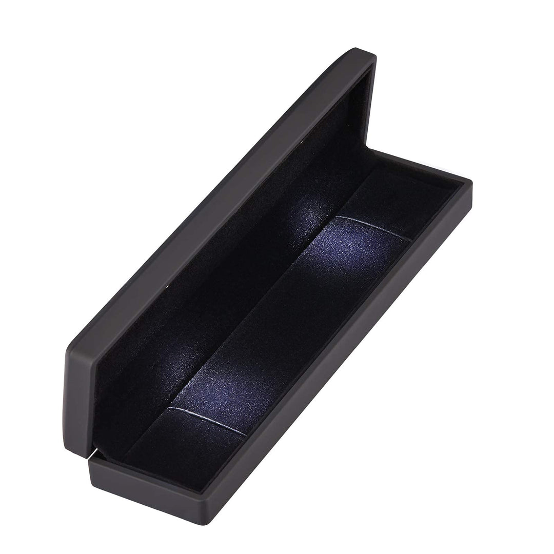 Long Chain Necklace Jewelry Gift Box Case with LED Light, Elegant Velvet Necklace Pendant Bracelet Box for Jewelry Display Wedding Engagment Valentine&#39;s Day (Black)