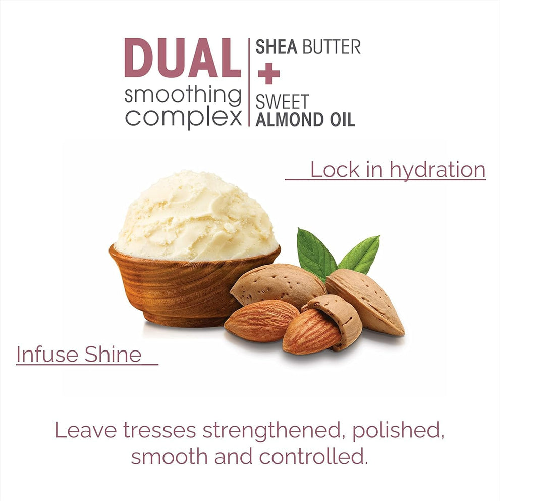 2chic Frizz Be Gone Polishing Serum - Anti-Frizz Natural Hair Smoothing Formula with Shea Butter &amp; Sweet Almond Oil, No Parabens, Color-Safe - 2.75 oz