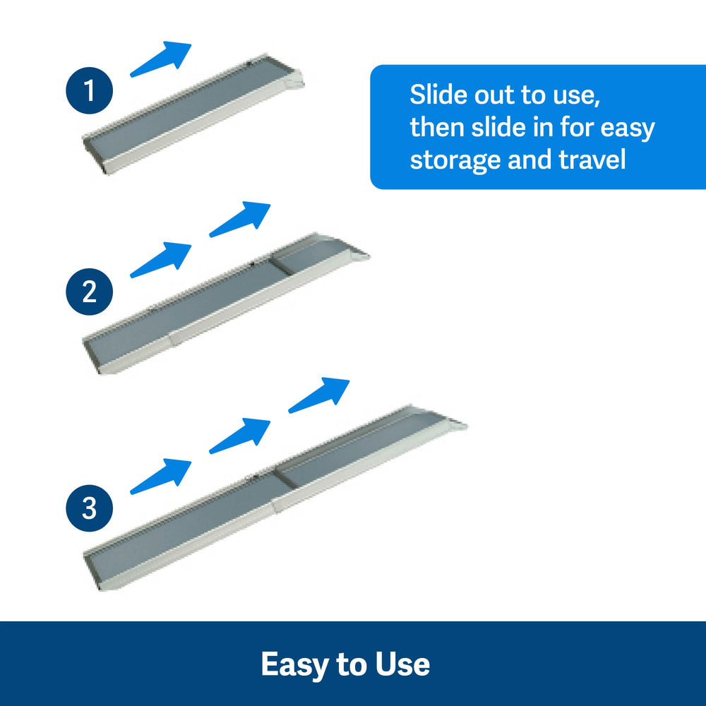 Happy Ride Telescoping Dog Ramp, Portable Pet Ramp for Cars, Trucks & SUVs with Adjustable Sizing