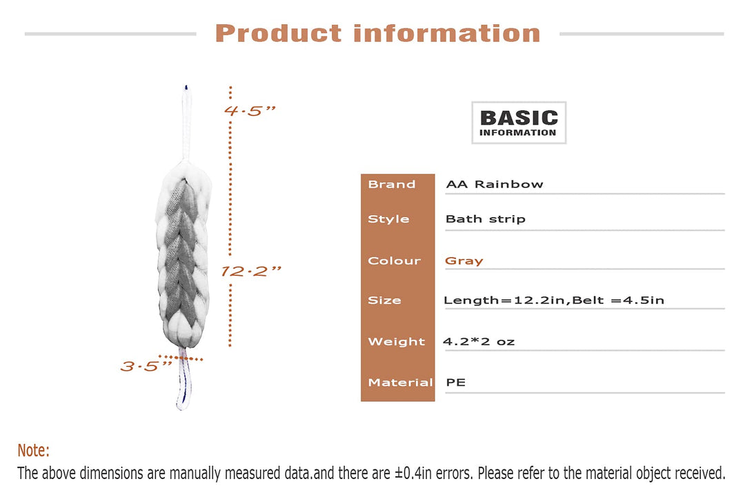 2 Packs Long Stretch Back Sponge with Rope Handles Back Scrubber Bath Shower Mesh Sponge Exfoliating Body Scrub Stretch Braided Loofah for Men and Women (Gray+Green)