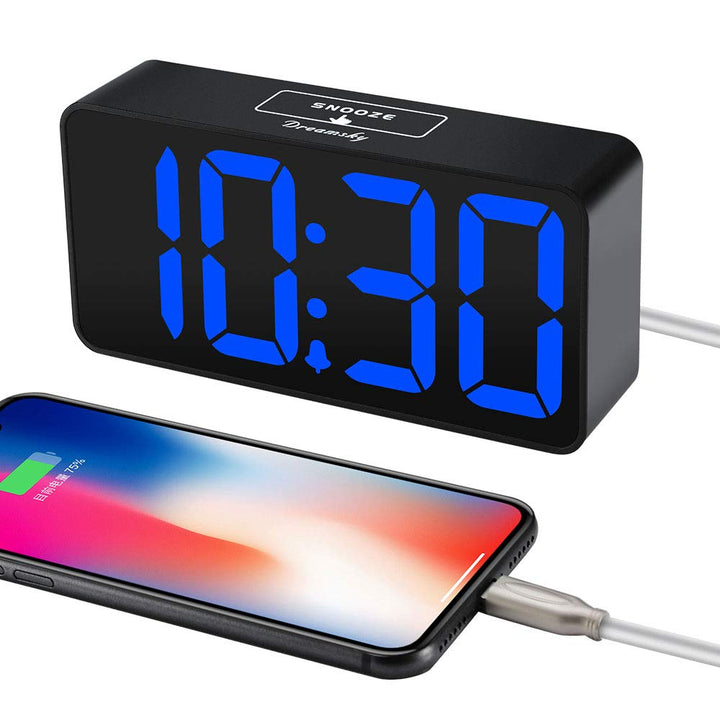 DreamSky Small Digital Alarm Clock for Bedroom, Large B