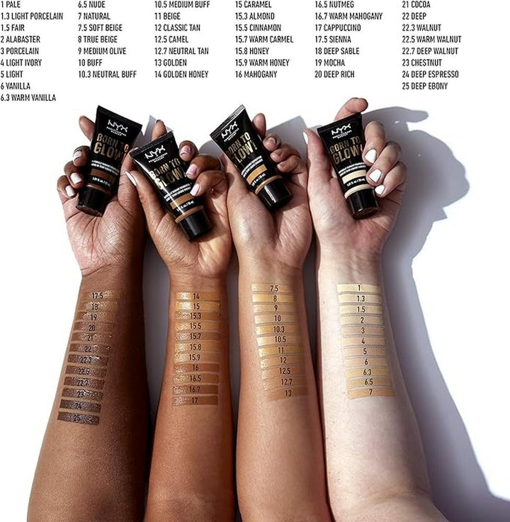 PROFESSIONAL MAKEUP Born To Glow Naturally Radiant Foundation, Medium Coverage - Mocha