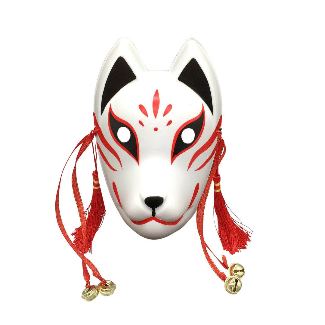 Fox Cosplay Mask for Masquerade Ball Party Halloween, Japanese Kitsune Kabuki