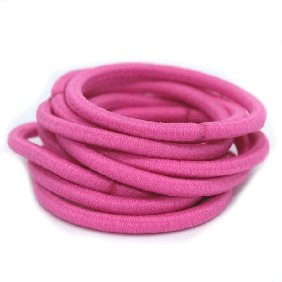 10 Pcs, Hot Pink: 4 Mm Elastic Bands Hair Ties Children Rubber Hair Headbands - 10 Pcs (Hot Pink)