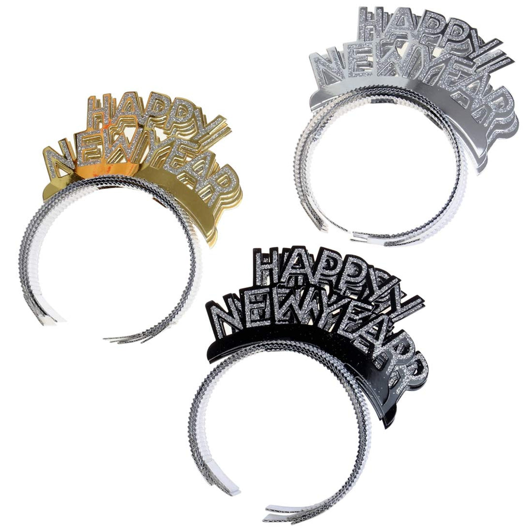 Happy New Year Headband Tiara,New Years Party Favor,New Years Eve Party Decorations 12Pcs