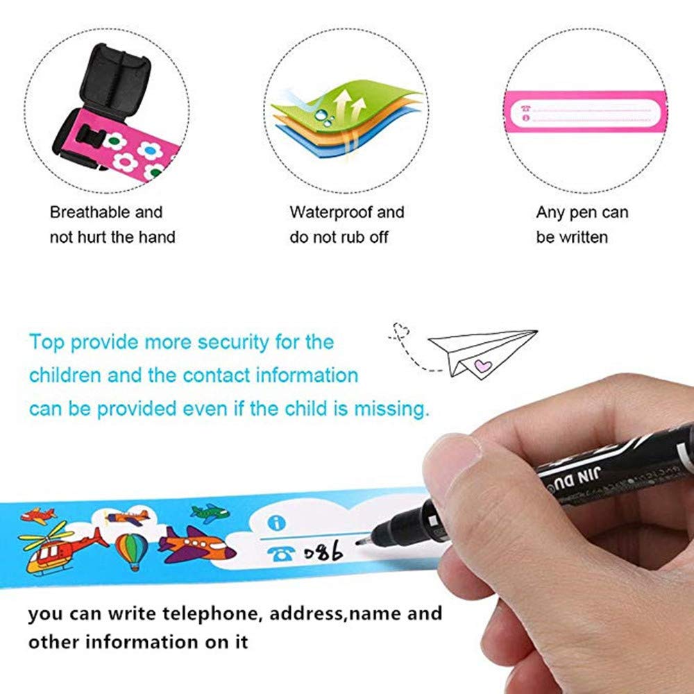 12 pcs Bracelets for Boys ID Wristband,Bracelets for Kids ID Safety Wristbands Infobands Child Travel Event Field Trip, Identification Bracelets Waterproof ID Band Anti Lost ID Wristband