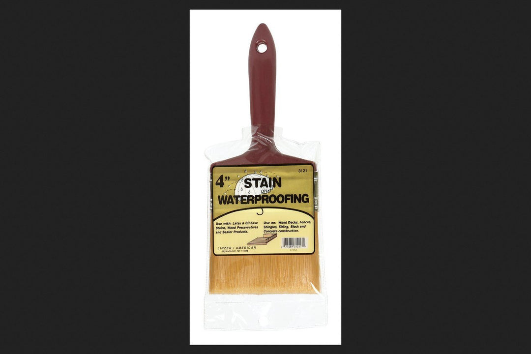 3121 0400 Stain Waterproofing Brush, 4 in.,Brown,WM 3121-0400
