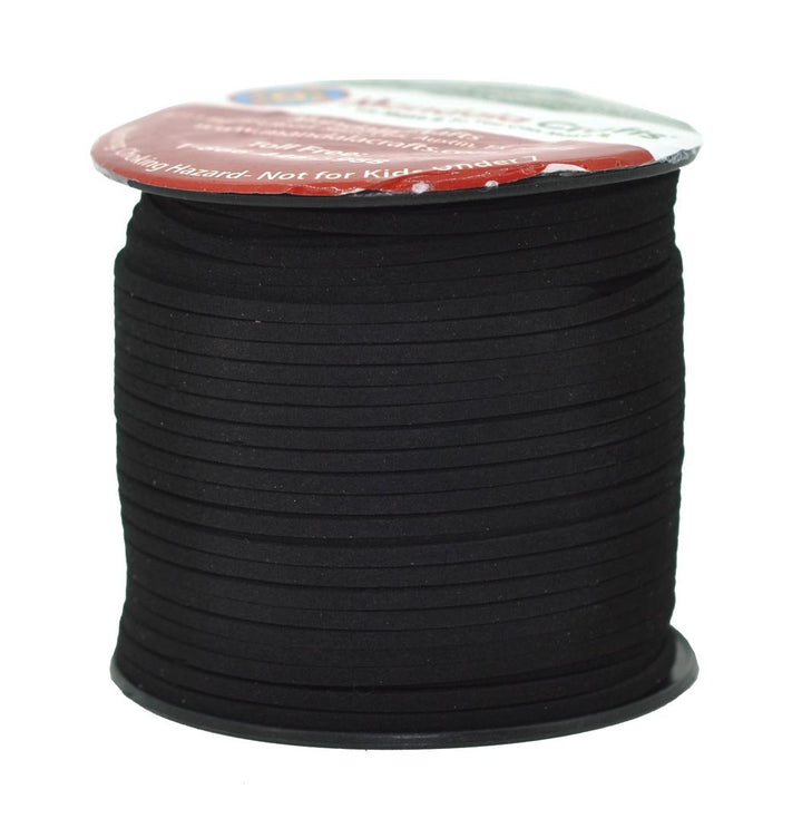 Faux Suede Cords Black Leather Cords for Jewelry Making - 2.65mm Leather Laces Leather Strips Flat Vegan Leather Strings for Dream Catchers Supplies