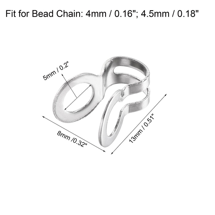 Ball Chain Connector, 4mm 4.5mm Double Ring Style Link Stainless Steel Loop Connection, Pack of 50