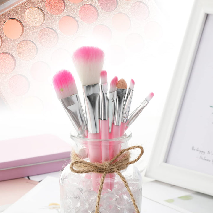 7Pcs Girl Makeup Brushes,Synthetic Fiber Make up Brush Set Foundation Blush eyeshadow Eyebrow Lip Brush Blending Cosmetic Beauty Brushes