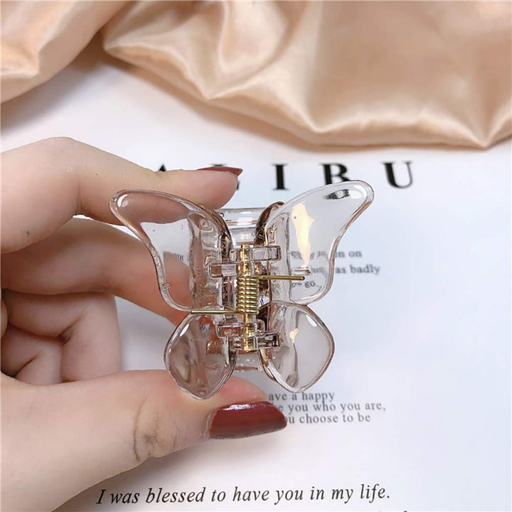 6 Pcs Clear Mini Butterfly Hair Clips Hair Claw Clamps Jaw Clips Hair Accessories for Girls and Women