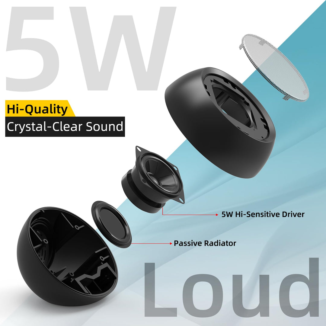 [Single] USB Computer Speakers for Desktop, PC, Laptop, Small Plug-N-Play Speakers with Crystal-Clear Sound, Loud Volume, Rich Bass, Compatible with Windows/macOS/ChromeOS/Linux