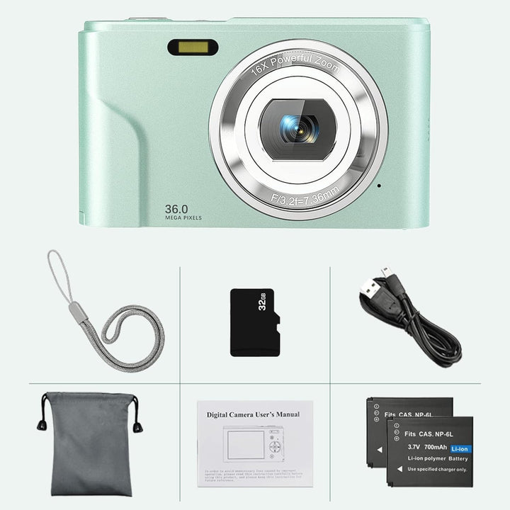 Digital Camera for Kids Boys and Girls - 36MP Children&#39;s Camera with 32GB SD Card£¬Full HD 1080P Rechargeable Electronic Mini Camera for Students, Teens, Kids