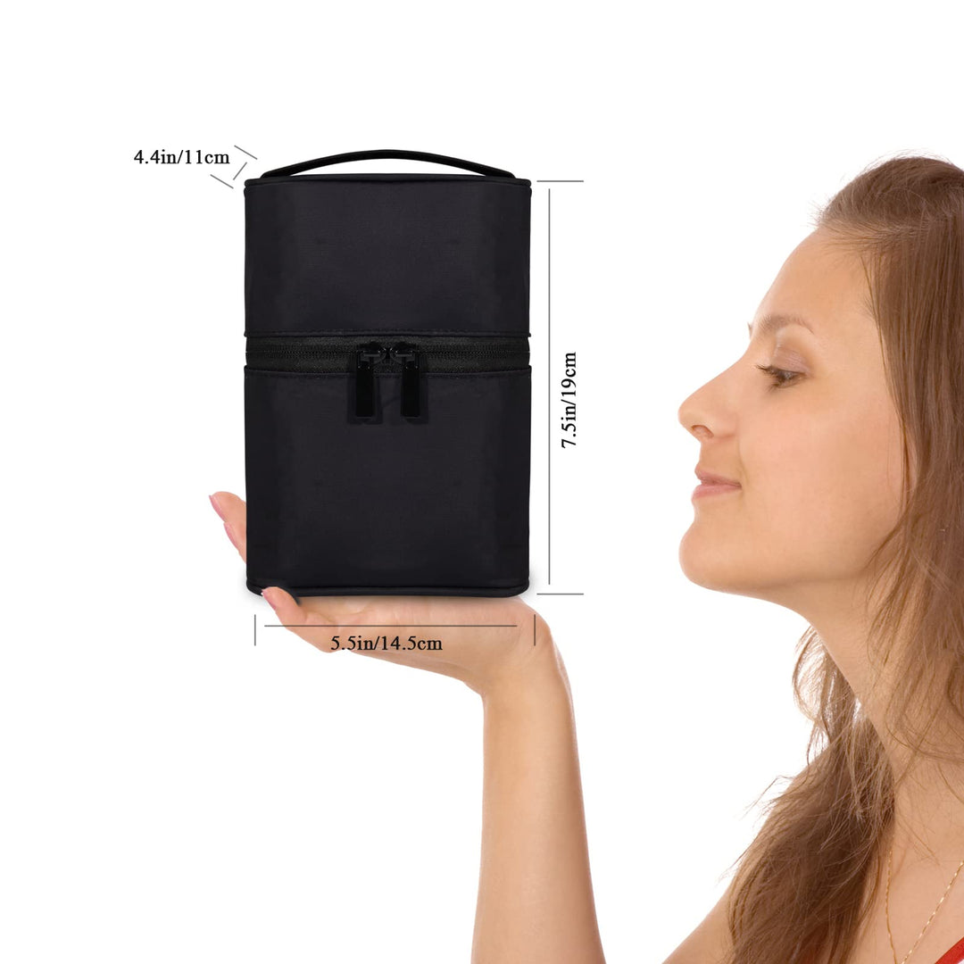 Black: Makeup Brush Organizer Artist Makeup Bag Brushes Set Case Professional Travelling Brush Pen Pencil Holder Make Up Cup Storage Organizer Case Pencil Pouch Cosmetic Bag for T