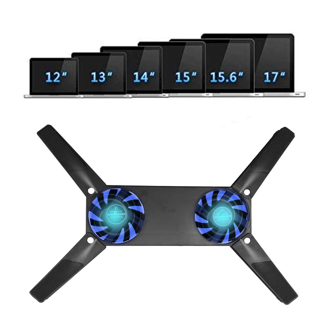 Laptop Cooling Pad Foldable for 10-15 PC Computer Notebook Laptop 2 Fans Cooler Pad