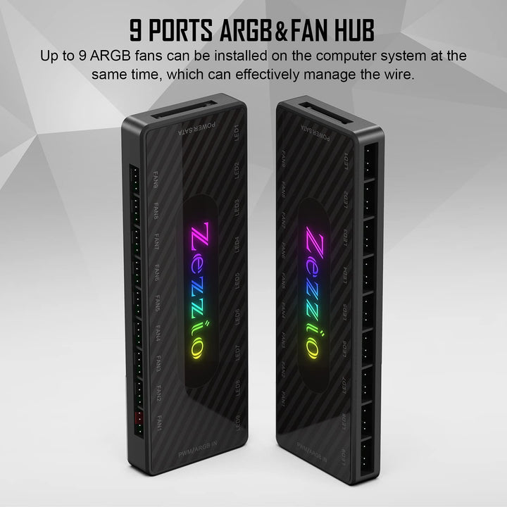 ARGB Fan Hub for Case Cooling Fan 9 Ports