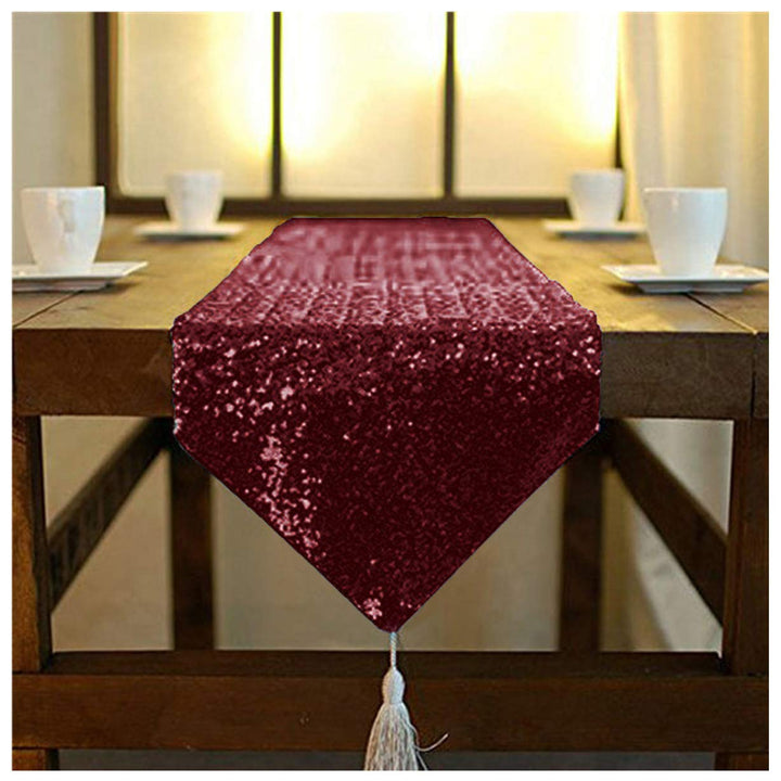 Table Runner 108 Inches Sequin Black Table Runner Tasse