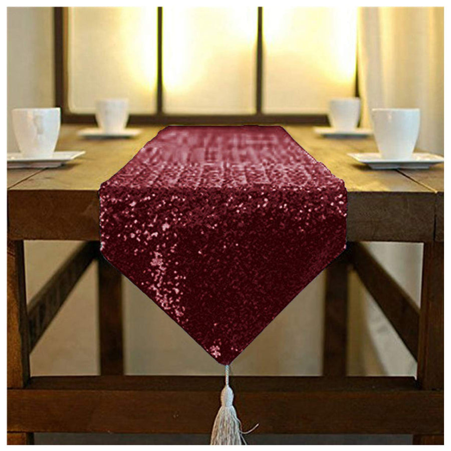 Table Runner 108 Inches Sequin Black Table Runner Tasse