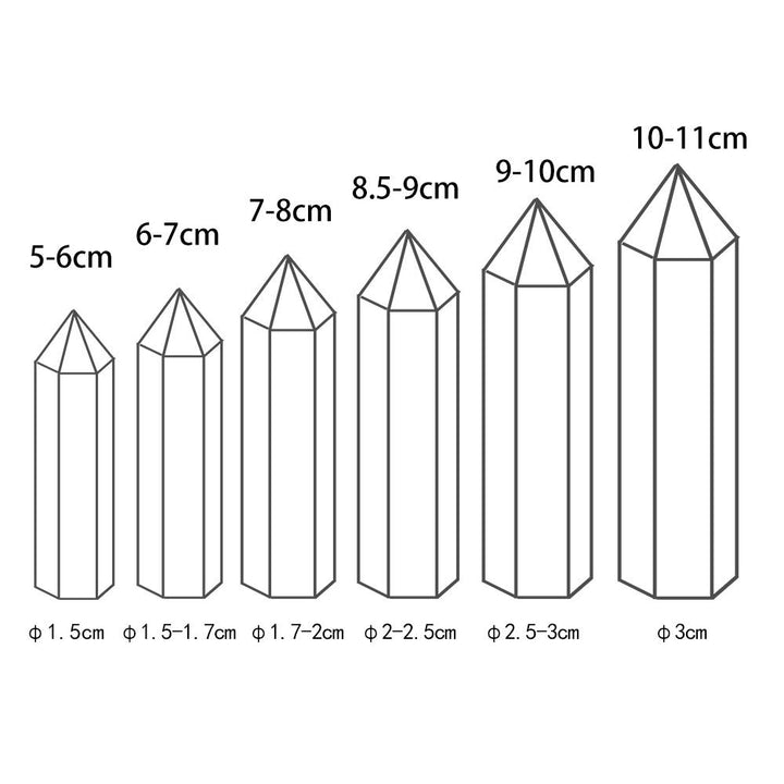 Runyangshi Natural Healing Crystal Wands, 6 Faceted Rei