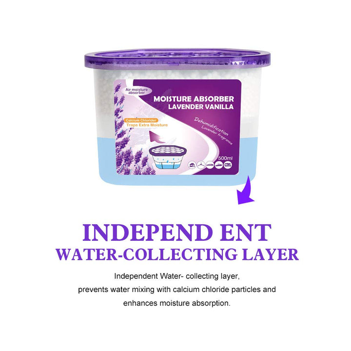 Lavender Vanilla Moisture Absorber Box,Odor Eliminator and Dehumidifier Boxes for Closet,Bedroom,Kitchen,Bathroom-6 Packs,Cups - Traps Moisture for Fresher, Cleaner Air Purple