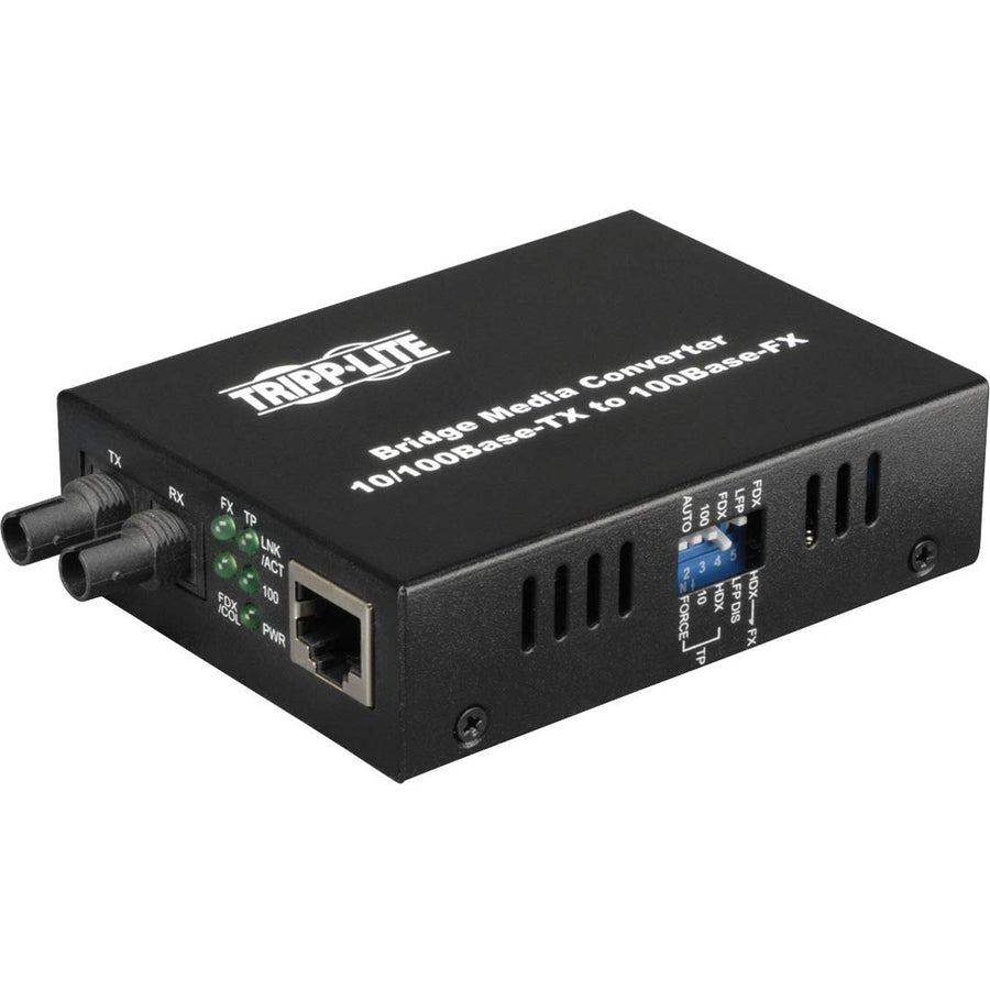 Network Copper RJ45 Ethernet to Fiber ST Duplex Multimode Extender Media Converter, 1310nm Wavelength, 10/100 Mbps, Extend up to 1.2 Miles / 2 Km, 2-Year Warranty (N784-001-ST)
