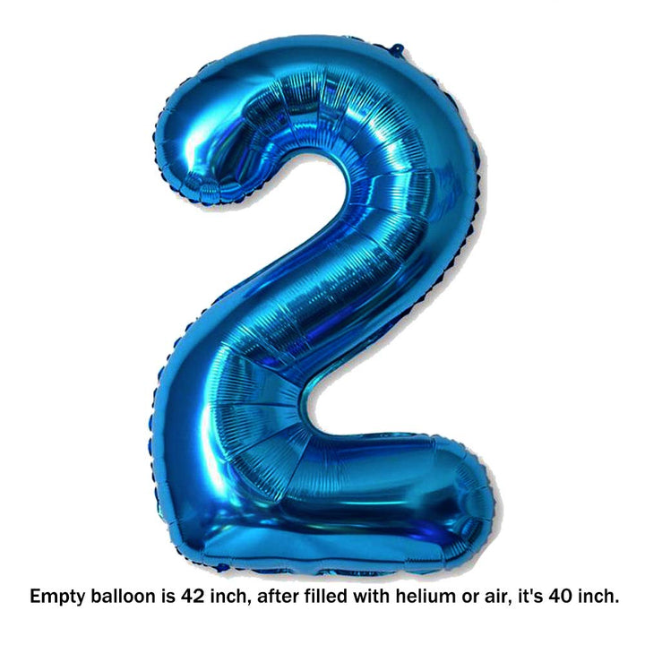 40 Inch Jumbo Blue Number 2 Balloon Giant Balloons Prom Balloons Helium Foil Mylar Huge Number Balloons for Birthday Party Decorations/Wedding/Anniversary