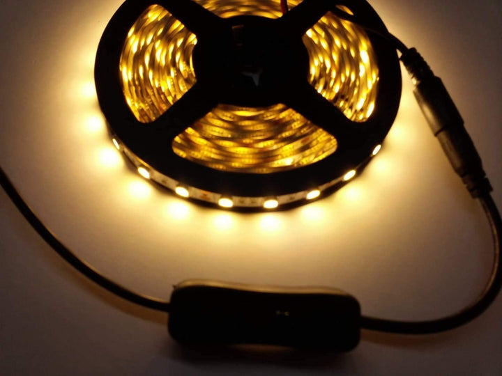 4pcs LED Strip Light Inline On/Off Switch Cable DC Jack 5.5x2.1mm Male to Female Connector, DC Jack Switch, LED Tape Connector, 12V Inline Rocker Switch DC Power Adapter Connector, 12inch